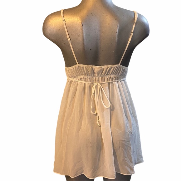 In Bloom Babydoll Slip Mini Dress White Floral Cottagecore Size Medium Angelcore - Picture 5 of 7